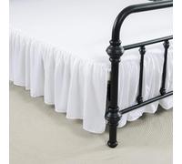 ACESOME Skirt Ruffled Bed Skirt with Platform, Bed Sheet with Split Corners, Sheets For Base14 Inch Drop, Synthetic Fibre, Easy Fit Dust Ruffle Box Spring Cover (White, Queen 60" x 80")
