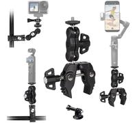 AceTaken Osmo Clamp Mount Holder for DJI Osmo Mobile SE 7P 7 6 5 4 / Osmo-Pocket 3 2 1 / Osmo Action Camera 5 pro 4 3 2 1,Work on Motorcycle Bicycle Handlebar Tube and Tripods