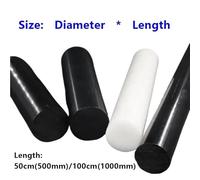 Acetal Copolymer Round Rod - 50/100cm White/Black Solid Bar for Sports Equipment(White,75x1000mm)