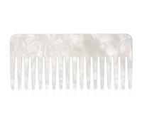 Acetate Anti Static Hair Comb Wide Teeth Detangling Brush for Women | Lightweight Rectangular Design, Polished Teeth, White Marble Finish, Suitable for Wigs, Fine Hair, Salons and Daily Grooming