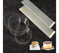 Acetate Cake Collars, Clear Acetate Sheets, Mousse Cake Sheets, 50 Pcs Acetate Cake Strips, Cake Edge Films, for Cake Decorating, Diy Baking and Chocolate Mousse, Make Your Cake More Attractive