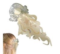 Acetate Claw Clip - Large Hair Flending Accessory for Maritime Themes | Vintage Jelly Shape Design, Strong Grip for Thick Ponytail, Daily Style, Casual Outings, Ev