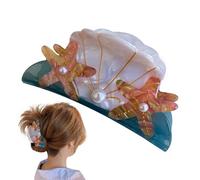 Acetate Hair Claw - Acetate Jaw Barrette Strong Grip Hair Clip | Cute Pearl Design Creative Accessories for Women Girls with Thick Thin, Bun, Ponytail