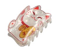 Acetate Lucky Cat Hair Claw,Creative Cartoon Animal Shark Clip Cute Cat Small Hair Clip Ponytail Holder Elegant Hair Accessories for Women and Girls(D)