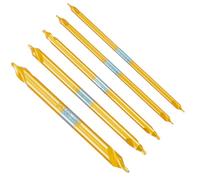 Aceteel Long Center Drill Bits Set, M35 HSS Center Drill Bit Countersink Tools for Lathe Metalworking, 5pcs Titanium Coated 60-Degree Angle 4'' Overall Length Centering Drill
