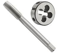 Aceteel M9.5 X 0.75 Metric Tap and Die Set, M9.5 x 0.75mm HSS Machine Threading Tap and M9.5 x 0.75mm Alloy Tool Steel Round Threading Die Right Hand