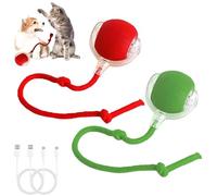 ACETEND 2 PCS Interactive Dog Rolling Ball Electric Automatic Rolling Cat Balls, Smart interactive Pet Toys for Cat & Dog, Puppy and Kitten (Red+Green)