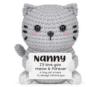 AceThrills Crochet Cat Positive Cat Gifts for Grandma Christmas Birthday Funny Gifts (Nanny)