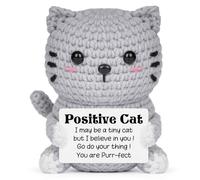 AceThrills Crochet Cat Positive Cat Gifts for Grandma Christmas Birthday Funny Gifts (Positive)