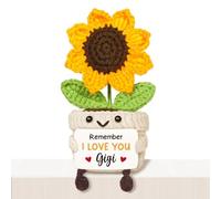 AceThrills Gigi Gifts for Birthday, for Gigi from Grandkids, Unique Present on Thanksgiving Christmas - Sunflower Crochet with Message Card