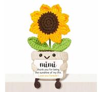 AceThrills Mimi Gifts for Birthday, for Mimi from Grandkids, Unique Present on Thanksgiving Christmas - Sunflower Crochet with Message Card