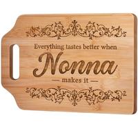 AceThrills Nonna Gifts for Nonna from Grandkids - Engraved Bamboo Cutting Board 12.3"L x 8.7"W x 0.4"Th