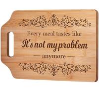 AceThrills Retirement Gifts for Women, Retirement Party Decorations, Retired Gifts for Woman, Teacher - Engraved Bamboo Cutting Board (Every Meal Tastes Like It's Not My Problem Anymore)