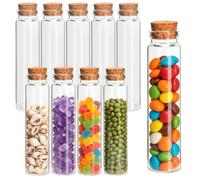 Acetiti 10 Pcs 60ml Small Glass Bottles with Cork Stoppers Test Tube Vials | Mini Empty Spell Jars Glass Miniature Potion Bottle Wish Bottles for Wedding Favours, Arts Crafts Projects, Decoration