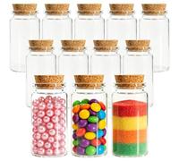 Acetiti 120ml Glass Bottles with Cork Lids, 12 Pcs Spell Jars | Reusable Glass Vials Potion Bottles, Wish Bottles, Storage Jars for Spices, DIY Projects, Wedding Decoration, Party Favors