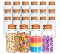Acetiti 21 Pcs 60ml Small Glass Bottles with Cork Lids, Mini Empty Spell Jars Tiny Wishing Bottle Miniature Potion Bottles for DIY Arts Crafts Wedding Decoration Party Favors