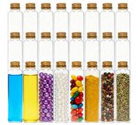Acetiti 24 Pcs 20ml Glass Bottles with Cork Stoppers, Mini Wish Bottles Miniature Potion Bottle Spell Jars for DIY Crafts, Wedding Favors, DIY Message, Decoration, Party Favors
