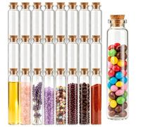 Acetiti 24 Pcs 25ml Small Glass Bottle Empty Spell Jars with Cork Stopper | Reusable Transparent Test Tubes, Glass Vials for DIY Craft, Experiments, Liquid, Flower Decor, Powder, Liquids, Party