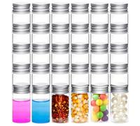 Acetiti 30 Pcs Glass Test Tubes with Screw Caps, 25ml Reusable Transparent Flat Bottomed Container Tubes Empty Clear Glass Sample Test Bottle for Candy Storage Bath Salts Liquids Art Craft (25ml)
