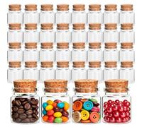 Acetiti 32 Pcs 20ml Mini Glass Jars, 37mm x 47mm Small Glass Bottles with Cork Lids, Clear Spell Jars Tiny Storage Bottles Miniature Potion Bottle for DIY Art Crafts Gift Wedding Party Favors