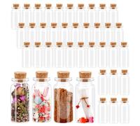 Acetiti 36 Pcs Mini Glass Bottles, 10ml Tiny Glass Wishing Bottles with Cork Stoppers Small Spell Bottle Empty Message Bottles Miniature Potion Bottles for DIY Wedding Party Decoration Arts Crafts