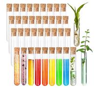 Acetiti 36 Pcs Mini Glass Test Tubes with Cork Stoppers, 12x75mm(5ml) Clear Test Tubes Flower Vases Scientific Lab Liquid Transparent Test Tubes for Hanging Plant Beads Spice DIY Craft Decoration