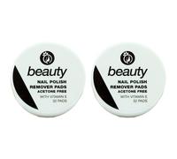 Acetone-Free Nail Polish Remover Pads with Vitamin E - 2 Packs of 32 Pads Each - Gentle and Effective for Easy Removal of Nail Polish