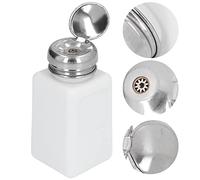 Acetone Pump Dispenser 200Ml Press Type Solvent Dispenser Esd Safe Anti Static Square Bottle With Stainless Steel Lid Solvent Dispenser (White)