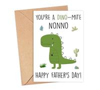 AcevedoDesign Dinosaur Father's Day Card - Nonno Card - Cute Fathers Day Card For Nonno - Dino Father's Day Card From Kid Toddler Baby - Happy Fathers Day Gift - You're A Dino-Mite Nonno Card