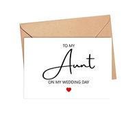 AcevedoDesign To My Aunt On My Wedding Day Greeting Card - 5 x 7 inches, Modern, Letter Print, Black