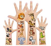 Acevegue Kids Tattoos, 110pcs Animals Tattoo Stickers for Jungle Theme Party Decorations Supplies, Tropical Safari Animal Party Bag Fillers for Kids Games Prizes Toys Favours