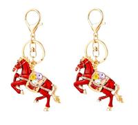 Acewen 1 Pack 2026 Year of The Horse Keychains Horse Charm Statue Feng Shui Mascot Hanging Charm Ornaments for Bag Backpack Hanging Decorations, Gem