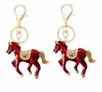 Acewen 1 Pack 2026 Year of The Horse Keychains Horse Charm Statue Feng Shui Mascot Hanging Charm Ornaments for Bag Backpack Hanging Decorations, Zhao Cai