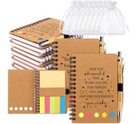 Acewen 8 Sets Employee Appreciation Thank You Gifts Notebook with 8 Bamboo Ballpoint Pens & Organza Bags, Inspirational Gifts Bulk Thank You Gifts Employee Appreciation Gifts Spiral Notebook Journal