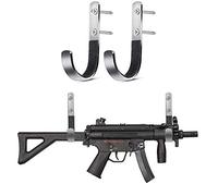 ACEXIER 1Pair Padded Gun Wall Mount Storage Rack J-Hook Rifle Shotgun Heavy Duty Hangers Set Anti-Scratch Stainless Steel Hard Gun Rack