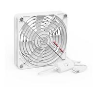 aceyoon 120mm USB Fan, 5V Computer Fan with 3 Adjustable Speeds, Portable Mini USB PC Cooling Fan for Laptop, Receiver, DVR, Xbox, TV Box, Computer Case, White