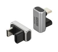 aceyoon 240W USB-C Adapter 2-Pack 180° USB-C Male to USB-C Female Adapter, U-Shaped Type-C Connector with 80Gbps Data Transfer for Steam Deck, Switch, PC, Tablet and Phone