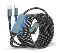 aceyoon 6M/20FT Link Cable with Charging Port for VR Headset, 2 in 1 USB 3.0 USB C Cable 90 Degree 5 Gbps Data Transfer for Oculus Meta Quest 3/2/1/3s Pro and Pico 4, PC Steam VR Accessories