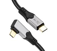 aceyoon 90 Degree USB C to USB C Cable 30cm, 240W USB 5.0 80Gbps Data Transfer Fast Charging Type C Cord Nylon Braided for iPhone 17/16/15 Samsung Galaxy Powerbank