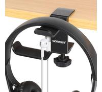 aceyoon Double Headphone Stand, Adjustable VR Headset Holder 360 Degree Swivels Headset Holder Aluminum & Silicone Headphone Hanger Hook Under desk for Xbox Headset Gaming, Studio Headphones