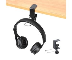 aceyoon Headset Holder, Foldable Headphone Stand Under Desk Headphone Hanger Mount Aluminum & Silicone Universal Earphone Holder Hook for Xbox Headset Gaming, Studio Headphones