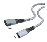 aceyoon USB C L-shaped Cable Short 50CM, 90 Degree 240W Fast Charging USB C Cord USB4.0 40Gbps Data Transfer USB C to USB C Cable Nylon Braided Type C Charger for iPhone 17/16/15 Samsung Galaxy