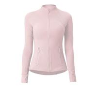 Aceyurre Women's Running Athletic Sports Workout Jacket with Pockets Slim Fit Full Zip, Pink, 10