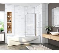 Acezanble 1000x1400mm 180 Degrees Pivot Shower Bath Screen Easyclean Glass