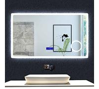 Acezanble 1000x600 LED Bathroom Mirror with Bluetooth Demister Pad,3x Magnification,Cool White+Warm White Lights,Wall Mounted