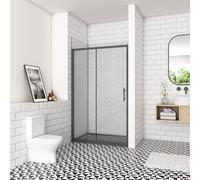 Acezanble 1200mm(Width) x1850mm(Height) Black Sliding Shower Door