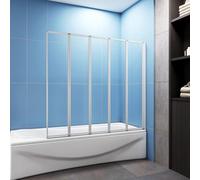 Acezanble 1200x1400mm 5 Fold Pivot Shower Bath Screen
