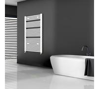 Acezanble∣1200x550mm Bathroom Straight Heated Towel Rail Radiator White Ladder Warmer