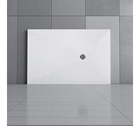 Acezanble 1200x800mm Anti-Slip Slate Effect ABS Plastic Drain Cover Rectangle Shower Tray & Base +Waste Trap