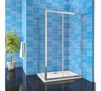 Acezanble 1300x1900mm Sliding Shower Enclosure 8mm easyclean Screen Reversible Cubicle Door + 800x1900mm Side Panel